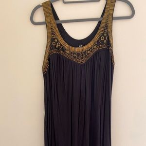 H&M brass and wood beaded dress, made in India